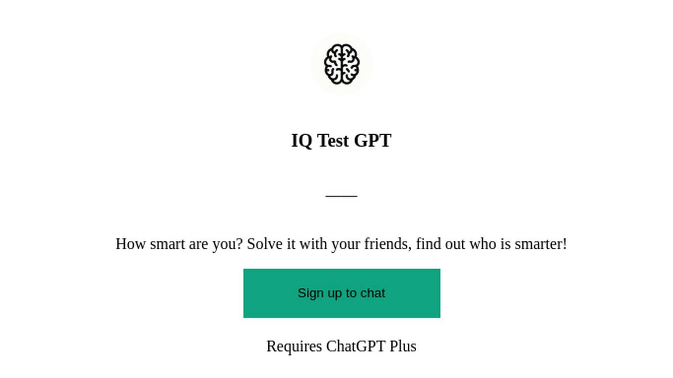 IQ Test GPT Screenshot