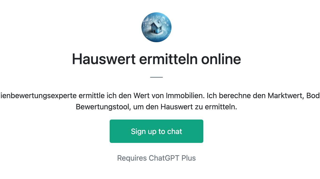 Hauswert ermitteln online Screenshot