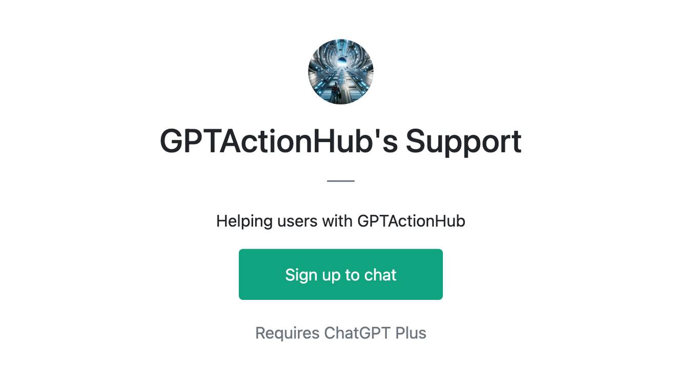 GPTActionHub's Support Screenshot