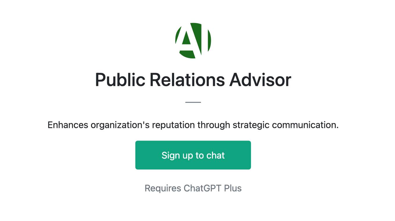 Public Relations Advisor Screenshot