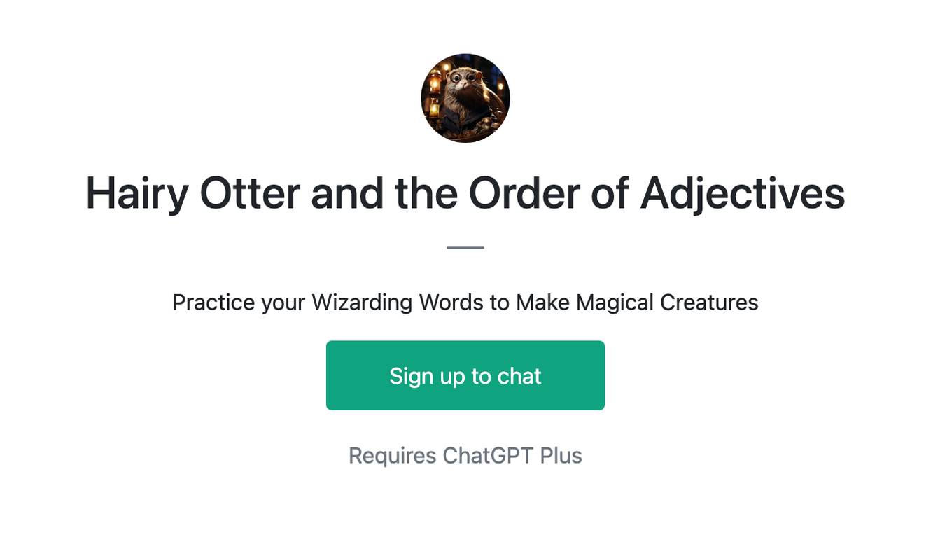 Hairy Otter and the Order of Adjectives Screenshot