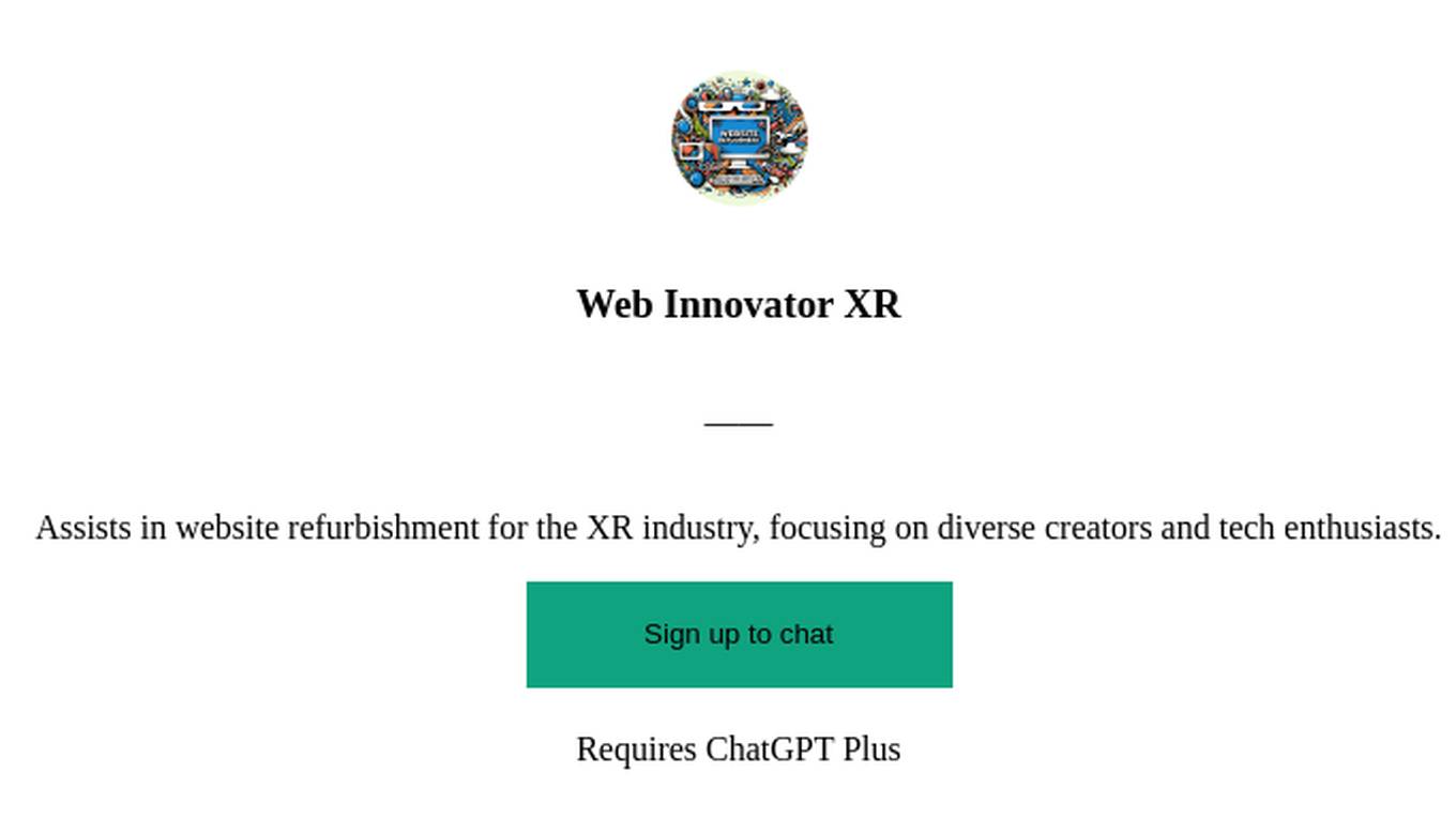 Web Innovator XR Screenshot