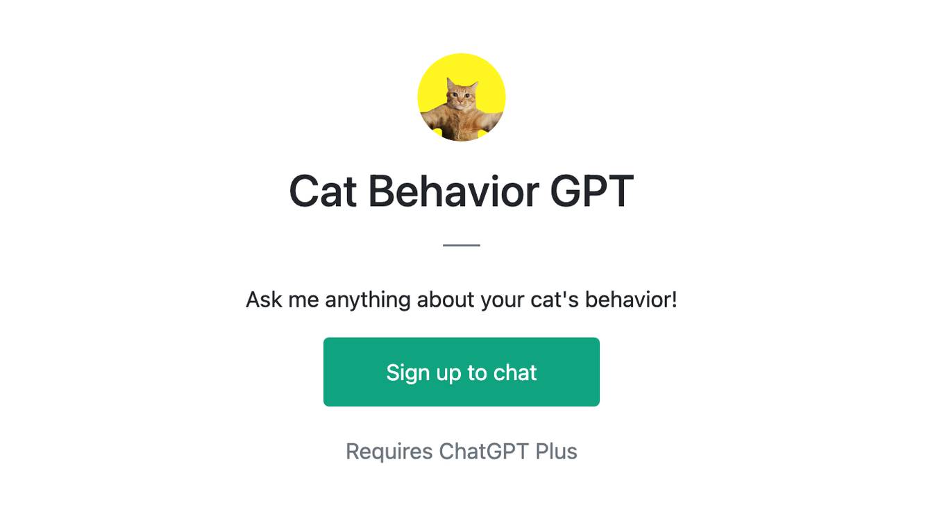 Cat Behavior GPT Screenshot