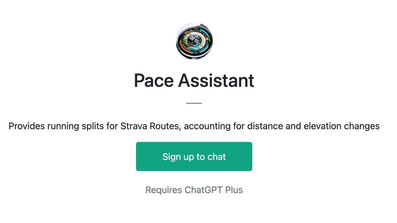 Pace Assistant Screenshot