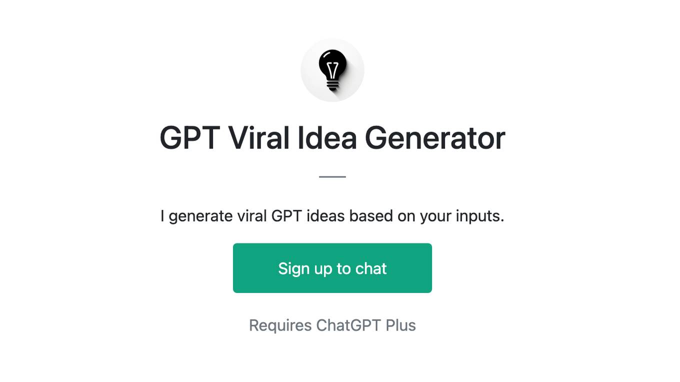 GPT Viral Idea Generator Screenshot