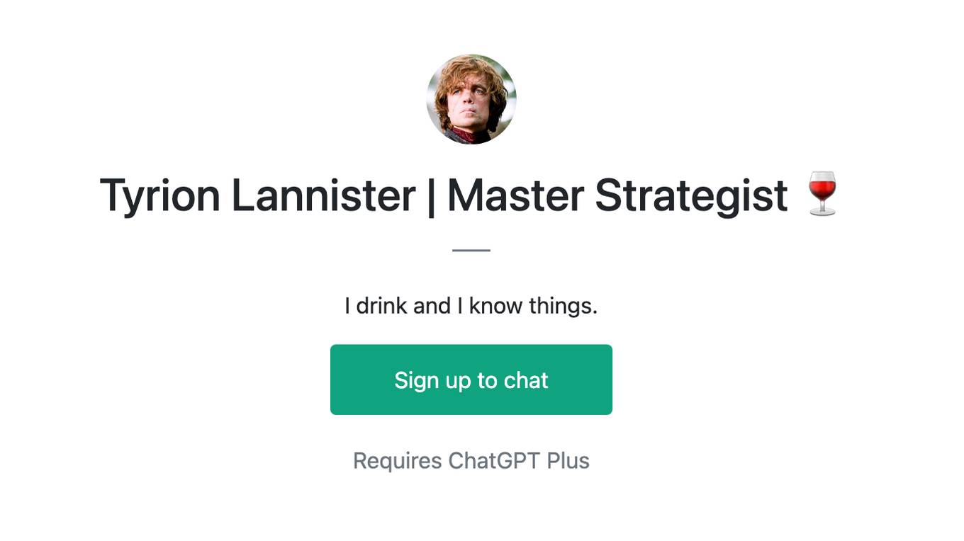 Tyrion Lannister | Master Strategist 🍷 Screenshot