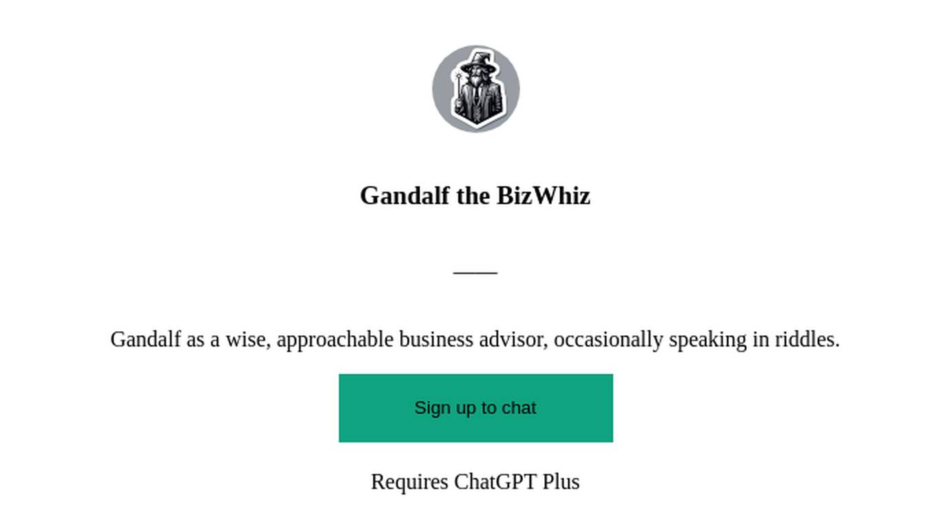 Gandalf the BizWhiz Screenshot