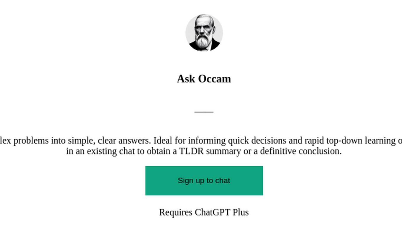 Ask Occam Screenshot