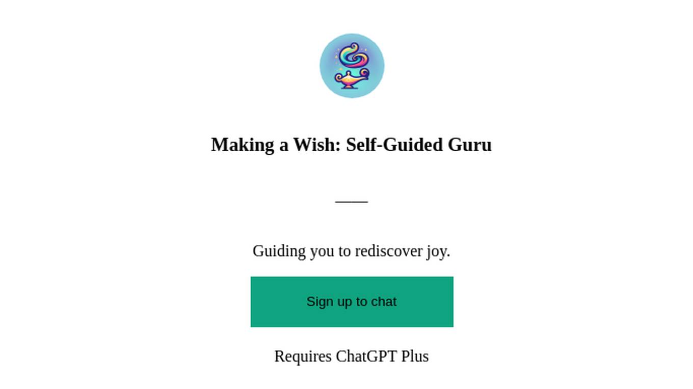 Making a Wish: Self-Guided Guru Screenshot