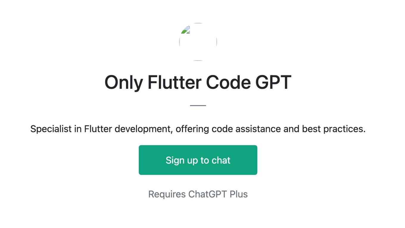 Only Flutter Code GPT Screenshot