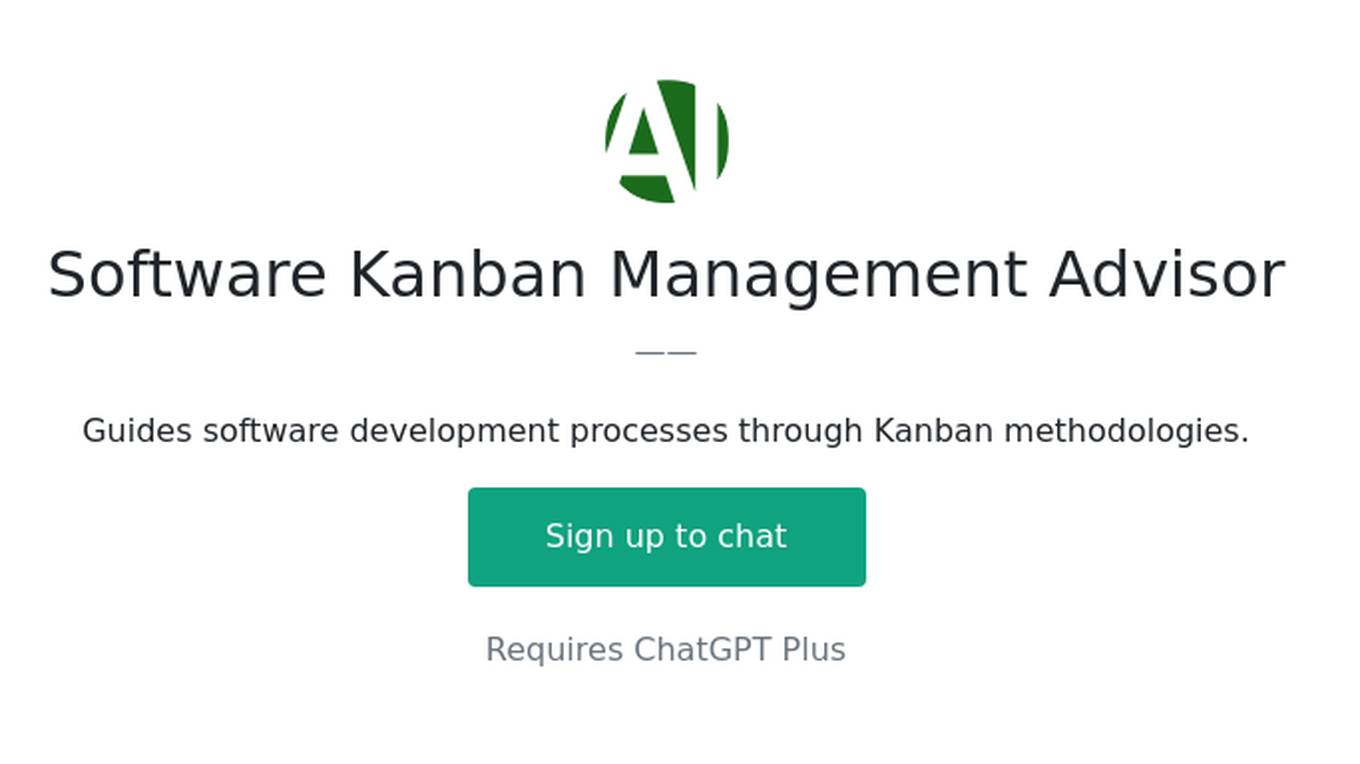 Software Kanban Management Advisor Screenshot