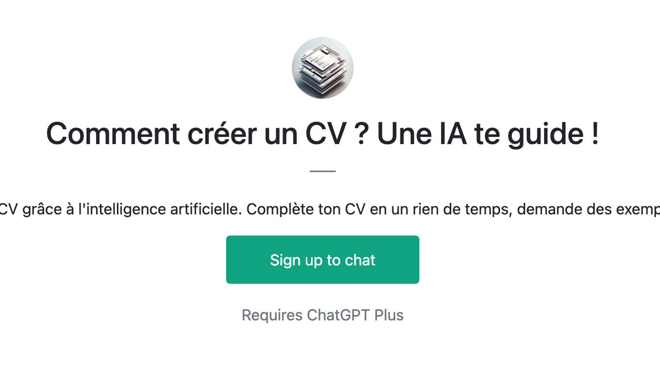 Comment créer un CV ? Une IA te guide ! Screenshot