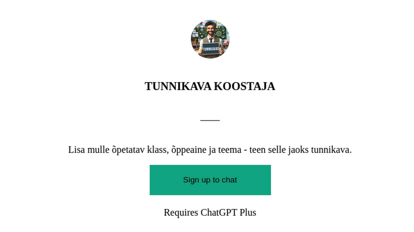 TUNNIKAVA KOOSTAJA Screenshot