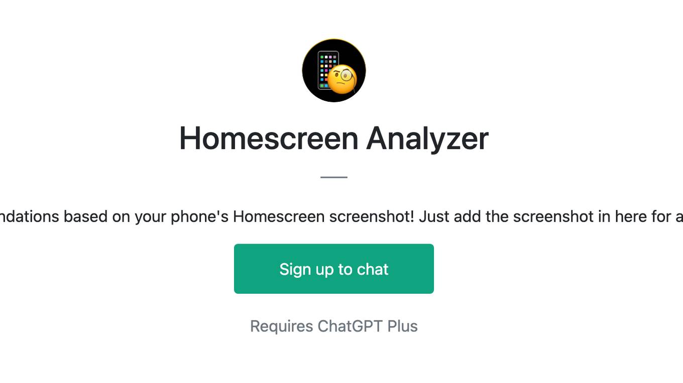 Homescreen Analyzer Screenshot