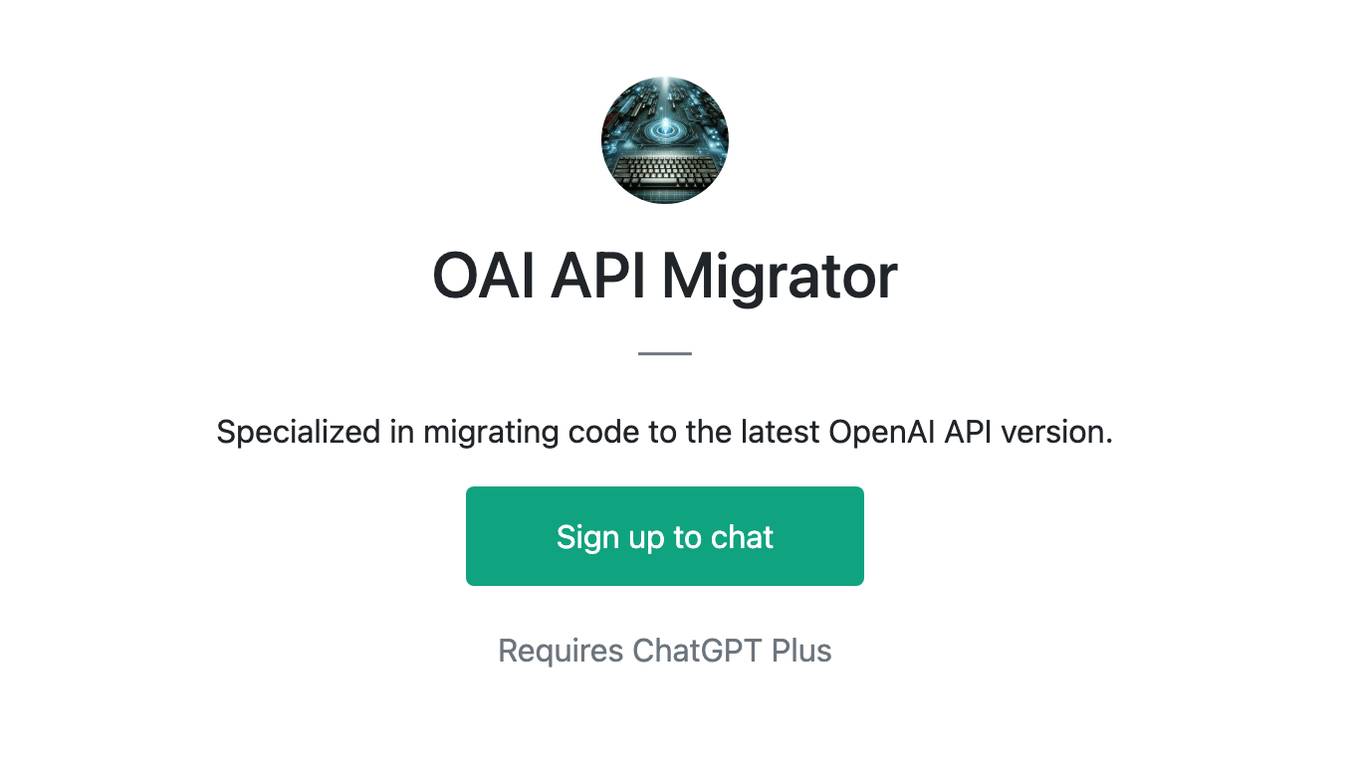 OAI API Migrator Screenshot