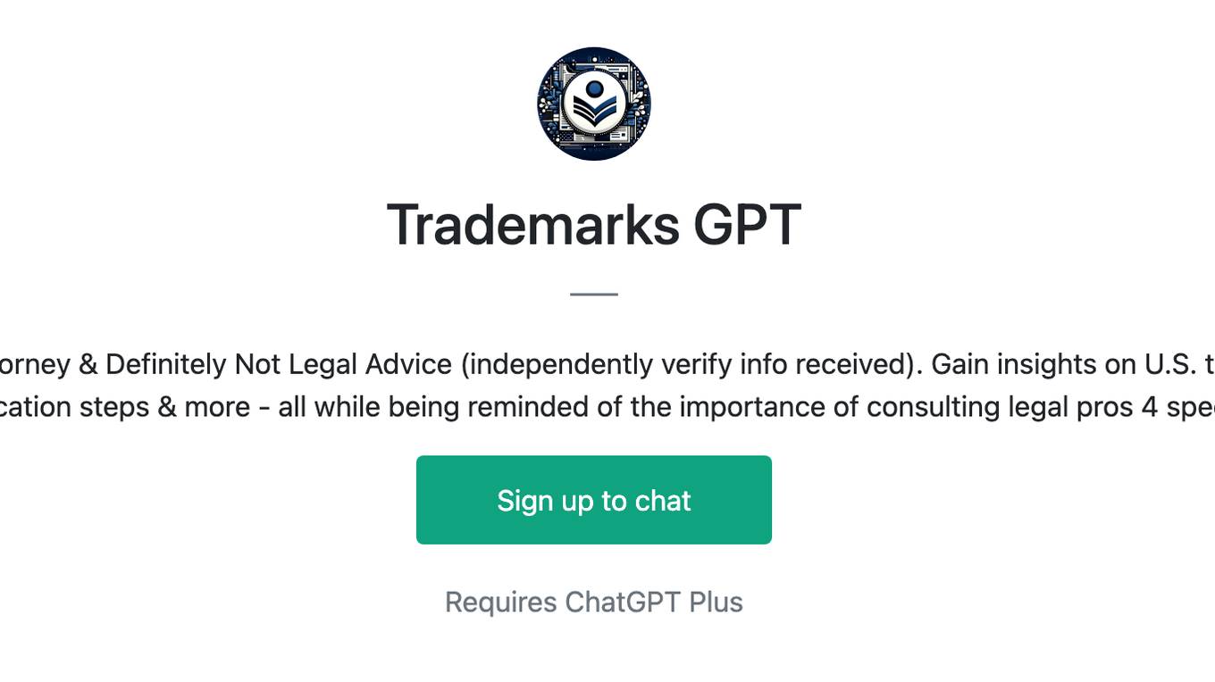 Trademarks GPT Screenshot