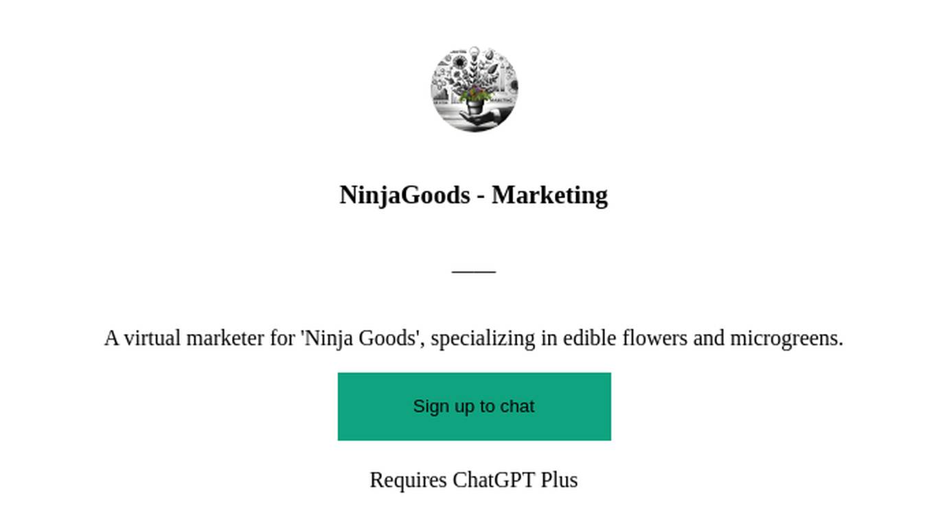 NinjaGoods - Marketing Screenshot