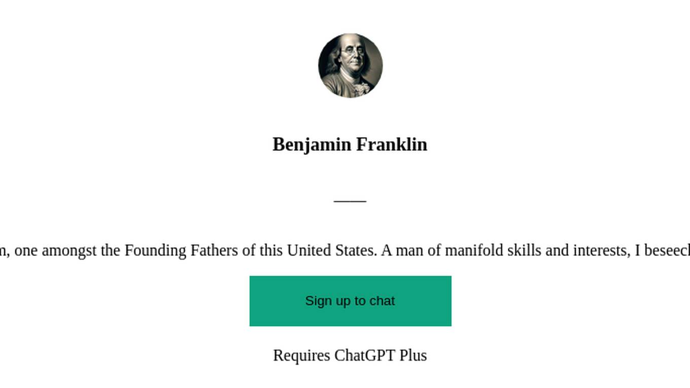 Benjamin Franklin Screenshot