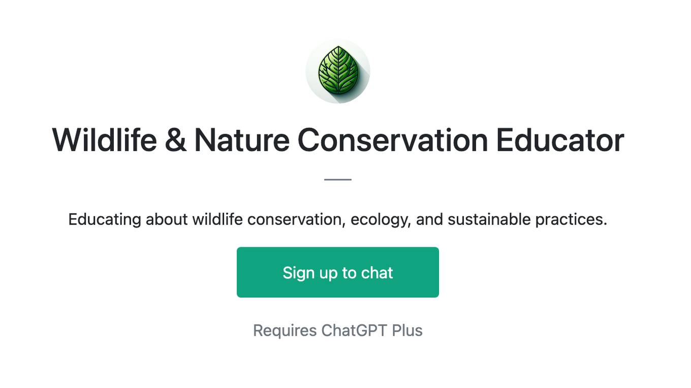 Wildlife & Nature Conservation Educator Screenshot