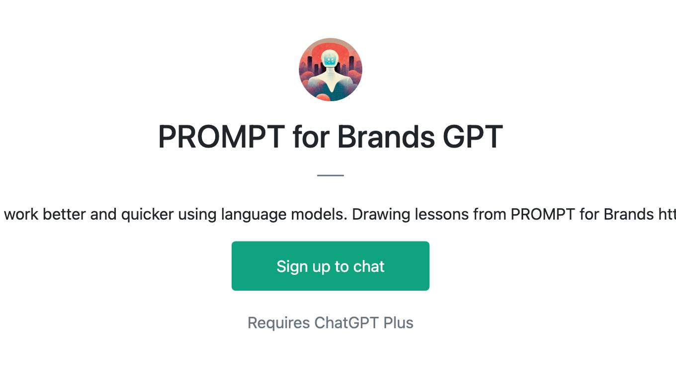 PROMPT for Brands GPT Screenshot