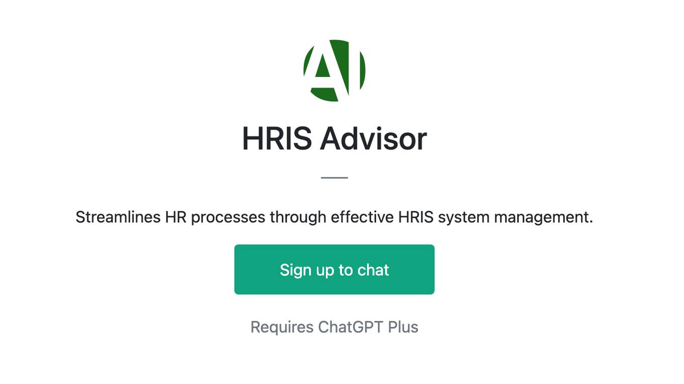 HRIS Advisor Screenshot