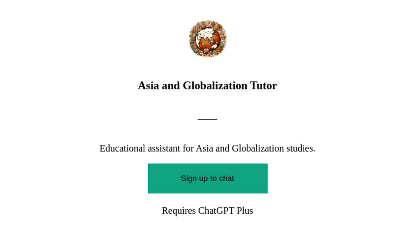 Asia and Globalization Tutor Screenshot