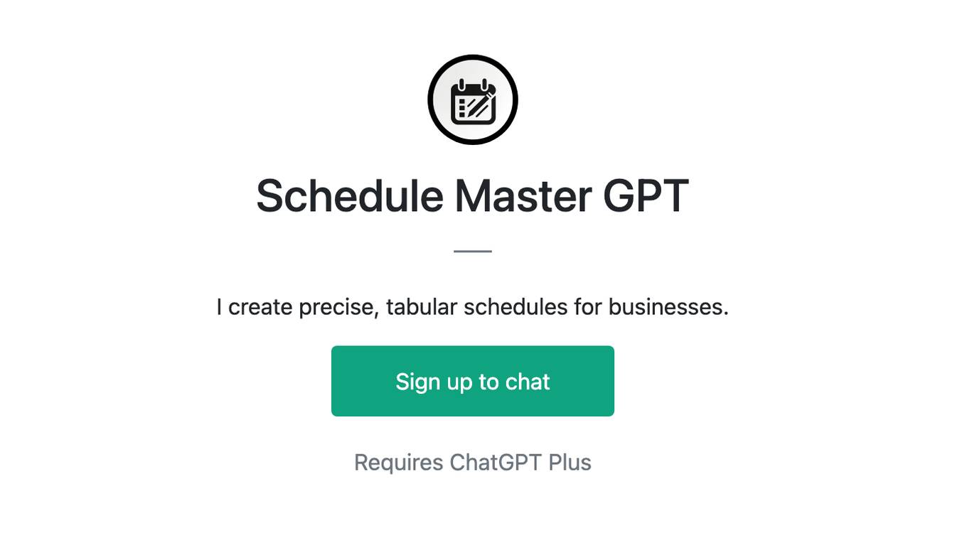 Schedule Master GPT Screenshot