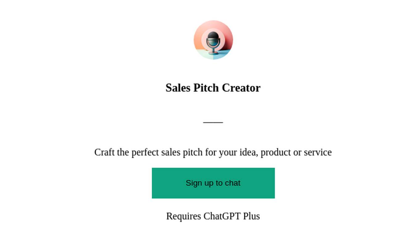 Sales Pitch Creator Screenshot