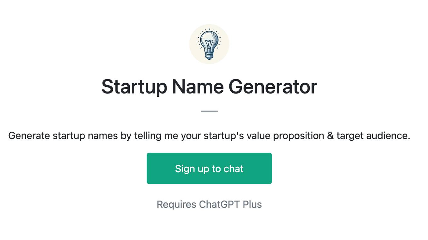 Startup Name Generator Screenshot