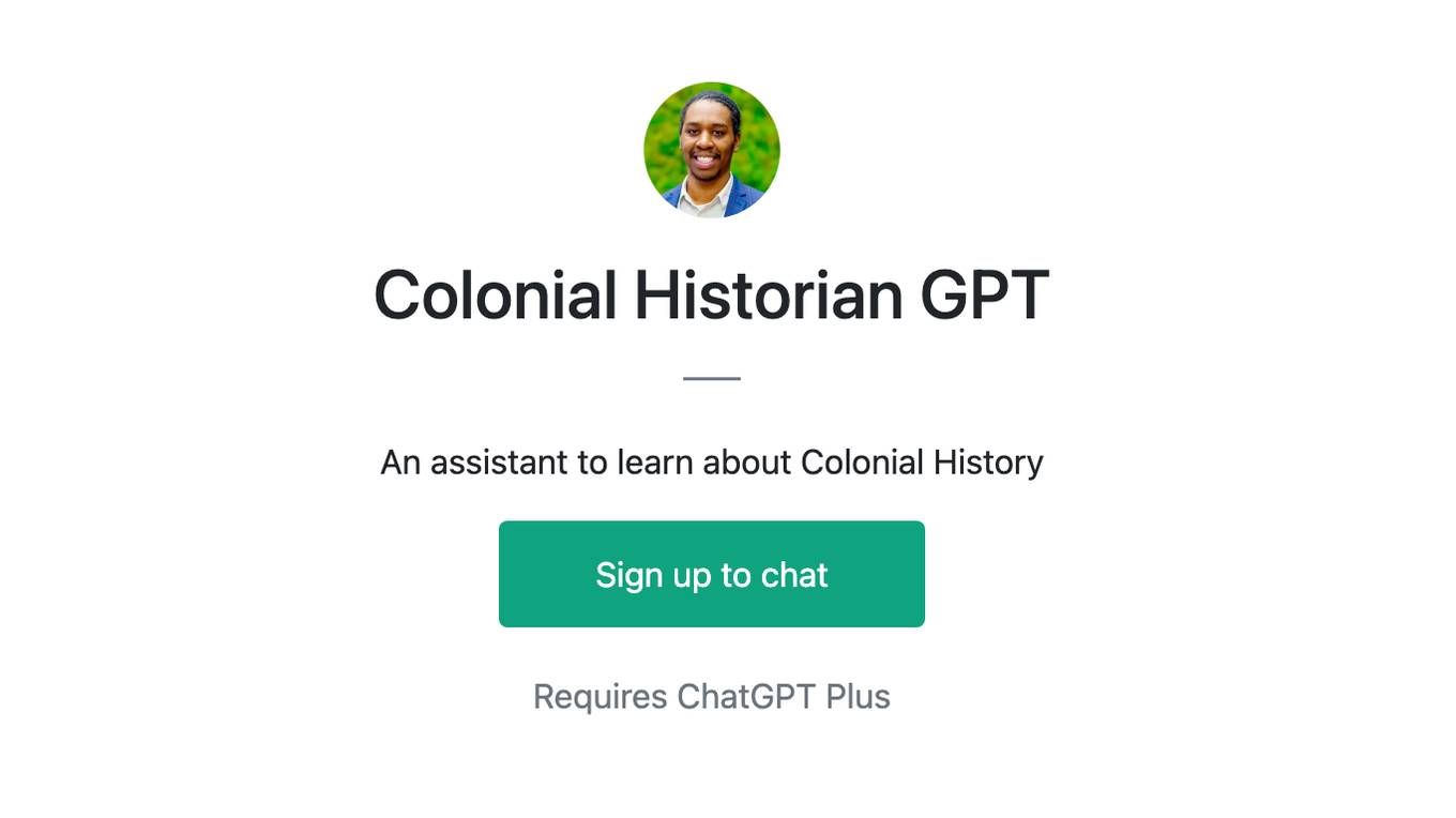 Colonial Historian GPT Screenshot