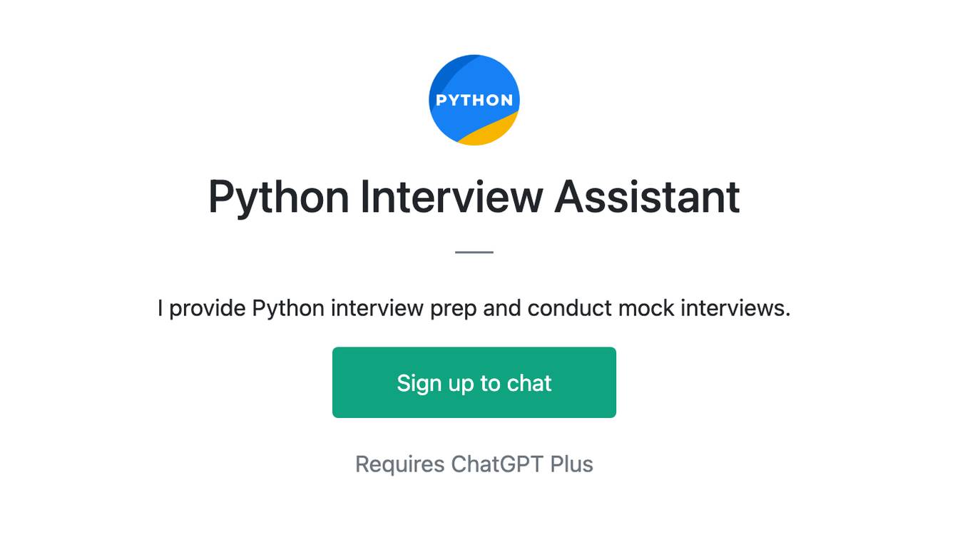 Python Interview Assistant Screenshot