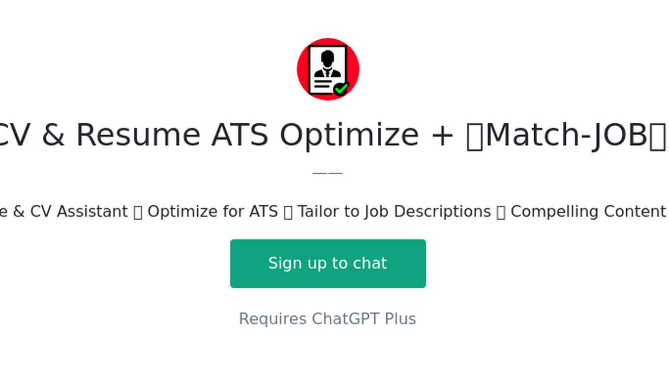 CV & Resume ATS Optimize + 🔴Match-JOB🔴 Screenshot