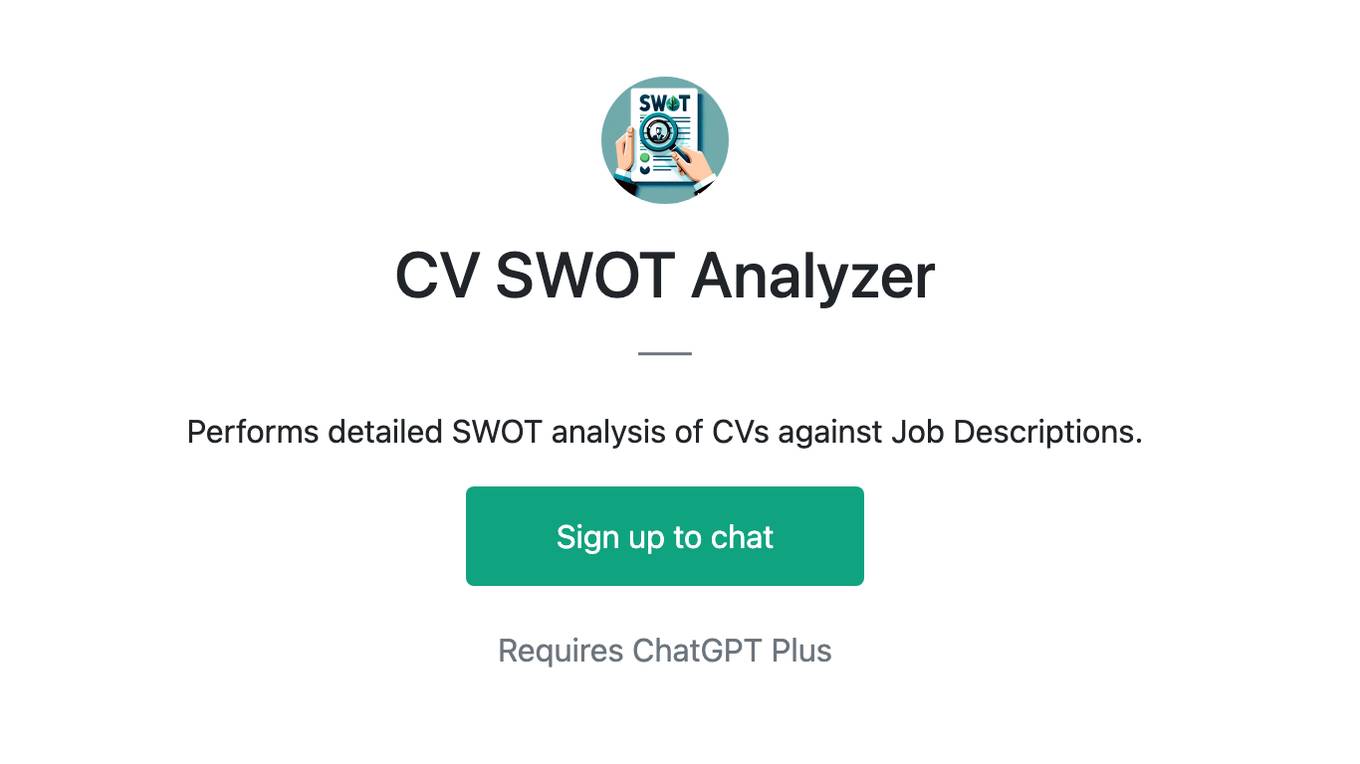 CV SWOT Analyzer Screenshot