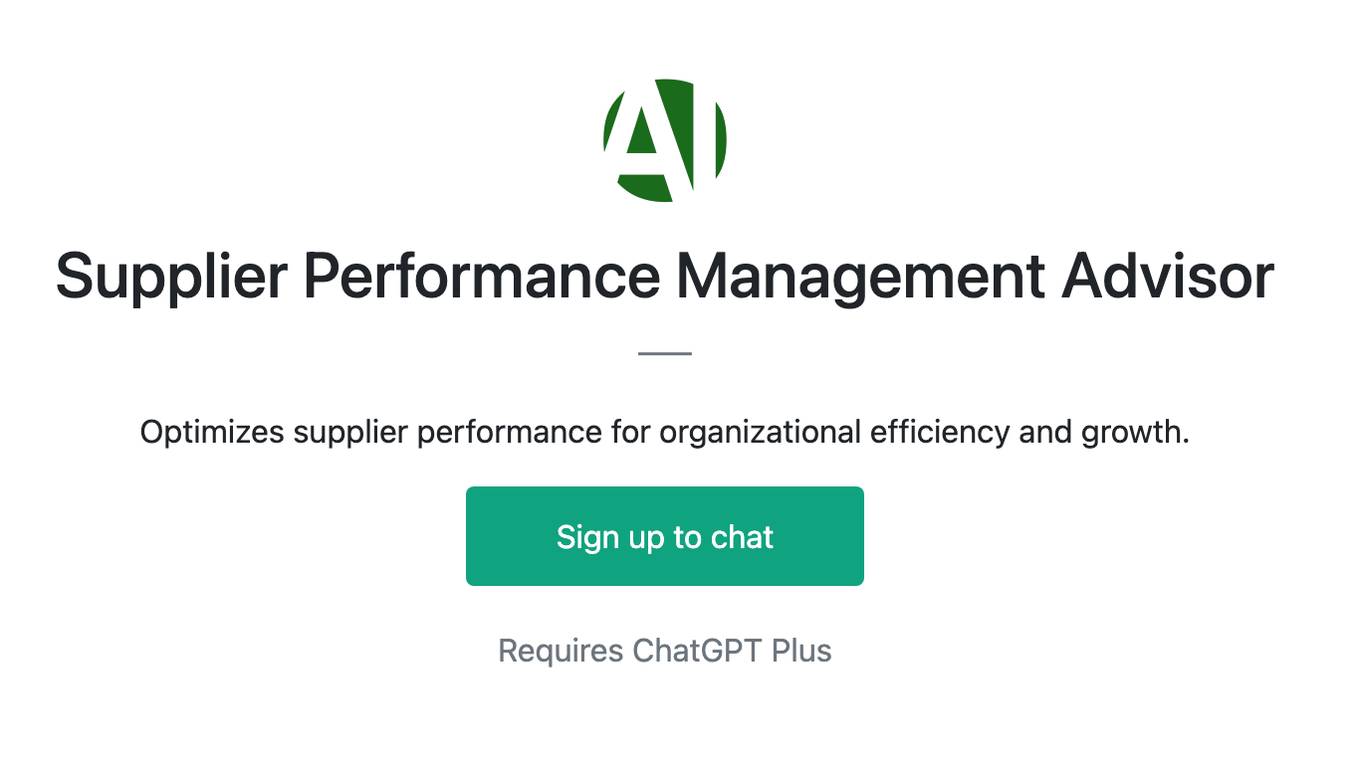 Supplier Performance Management Advisor Screenshot