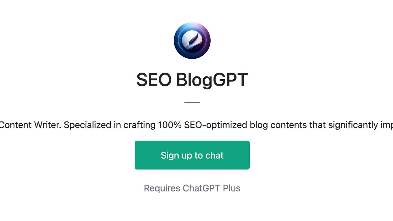 SEO BlogGPT Screenshot