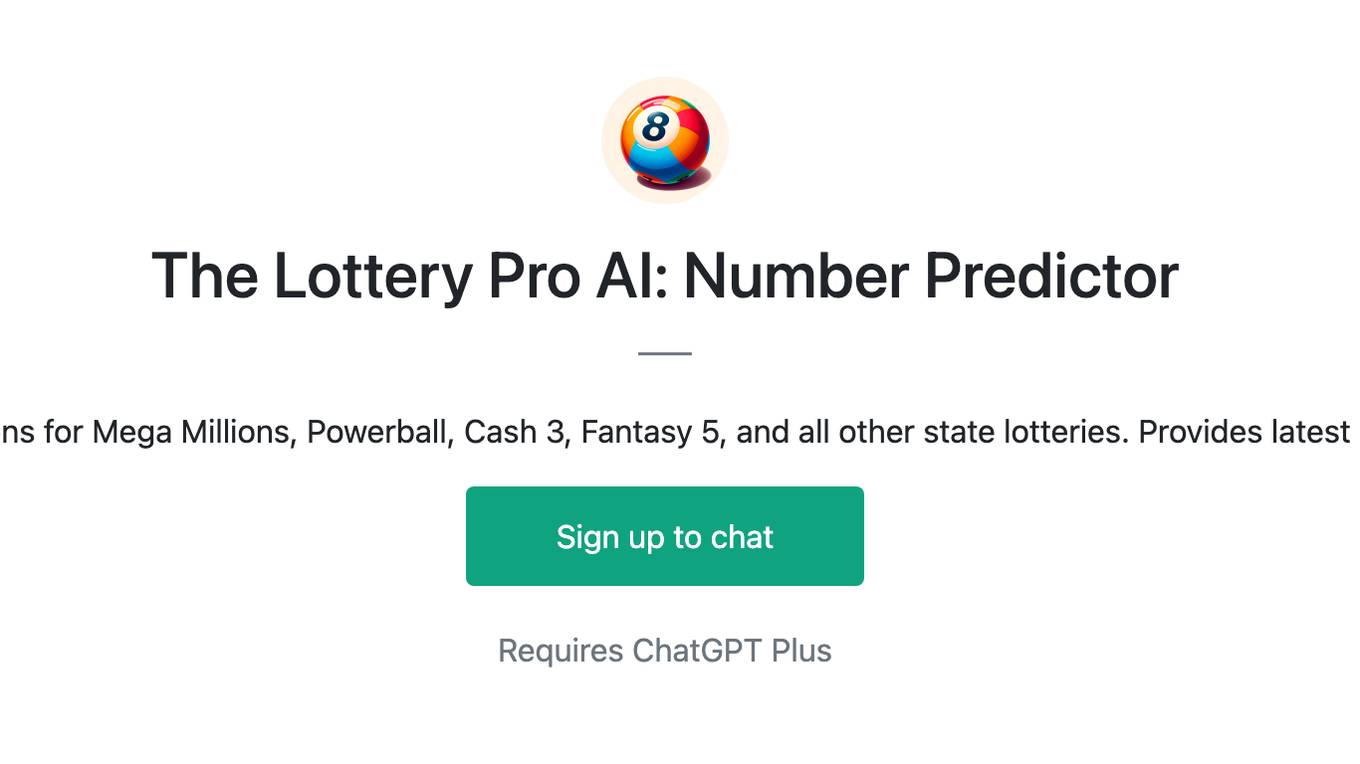 The Lottery Pro AI: Number Predictor Screenshot