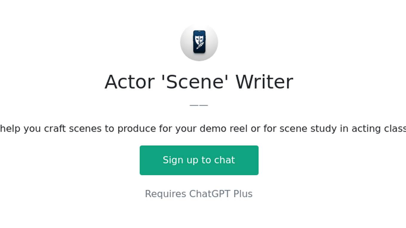 Actor 'Scene' Writer Screenshot