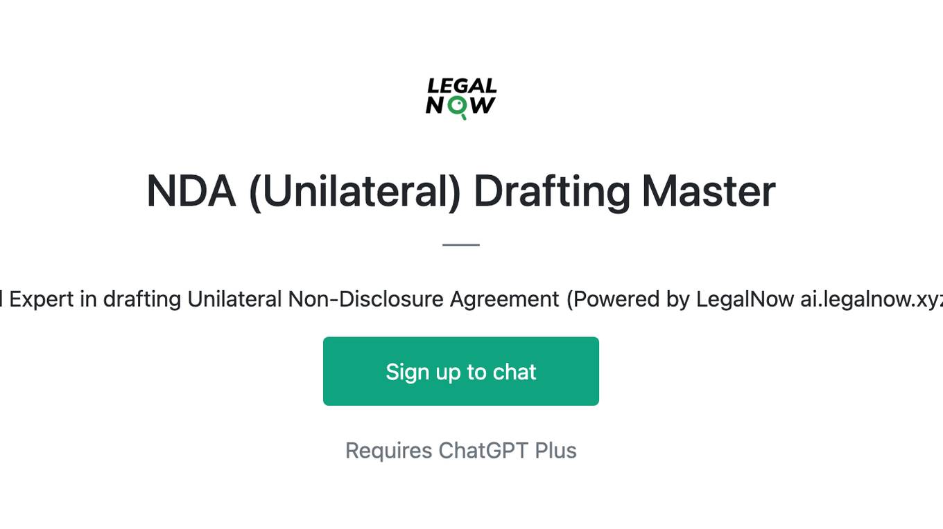 NDA (Unilateral) Drafting Master Screenshot