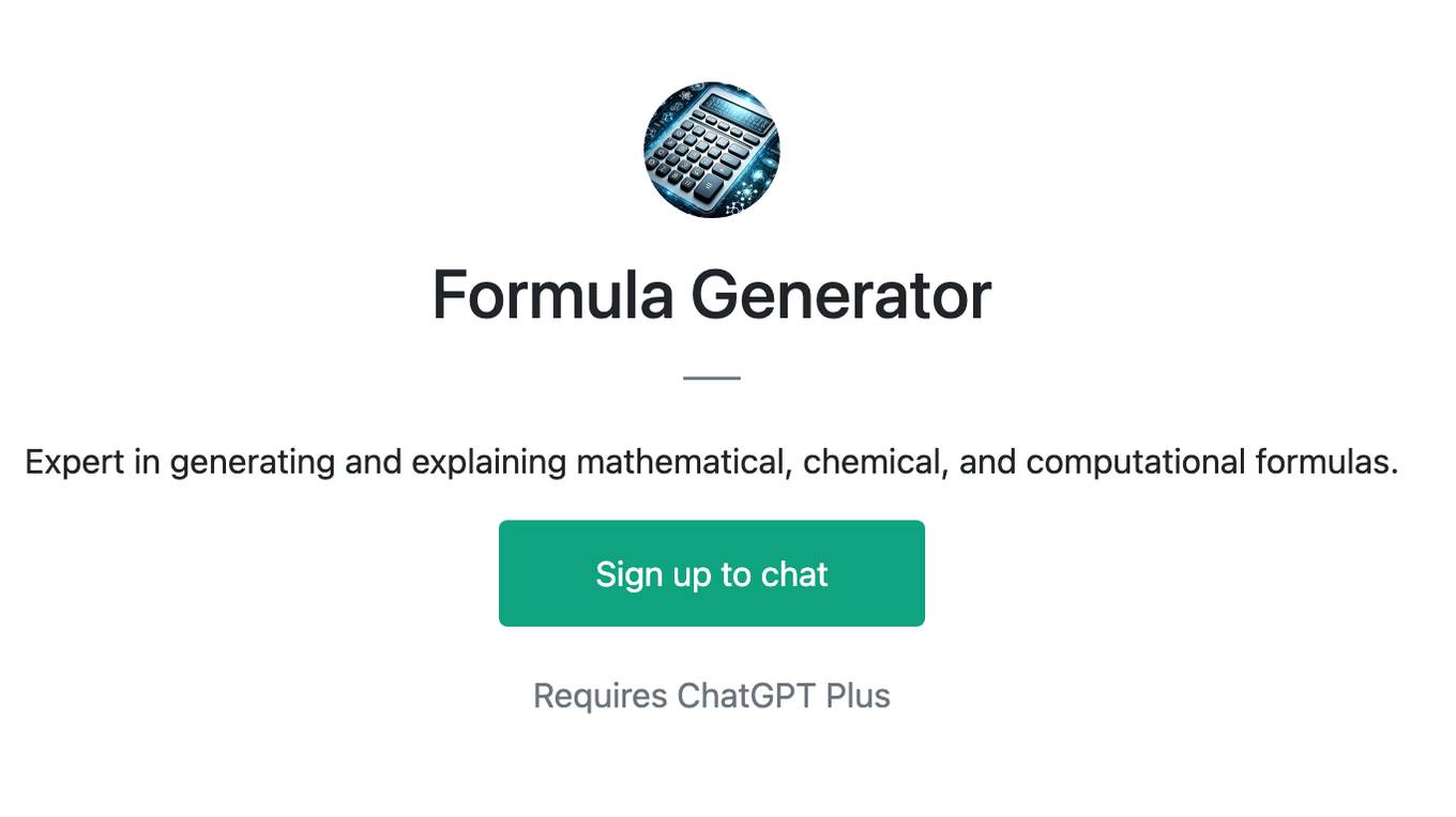 Formula Generator Screenshot