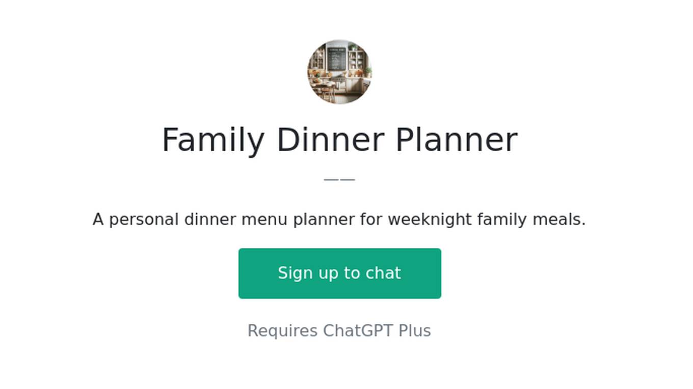 Family Dinner Planner Screenshot