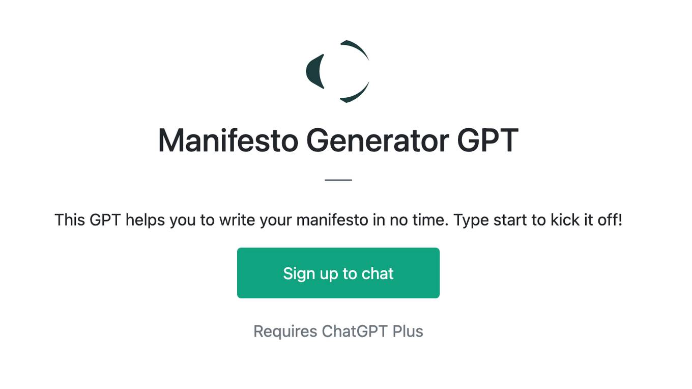 Manifesto Generator GPT Screenshot