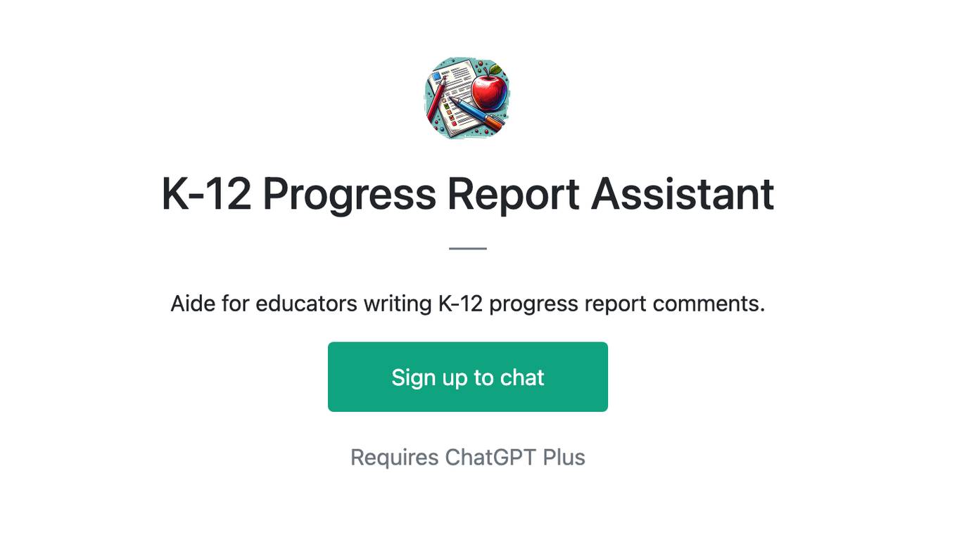 K-12 Progress Report Assistant Screenshot