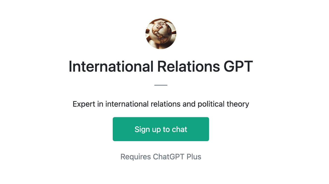 International Relations GPT Screenshot