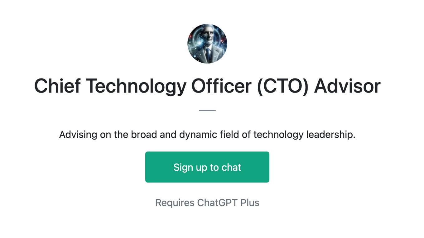 Chief Technology Officer (CTO) Advisor Screenshot