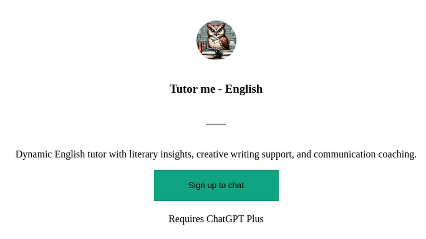 Tutor me - English Screenshot