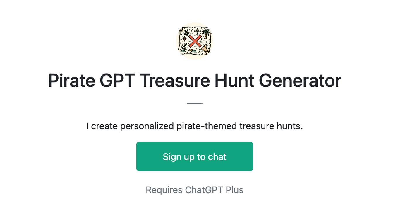 Pirate GPT Treasure Hunt Generator Screenshot