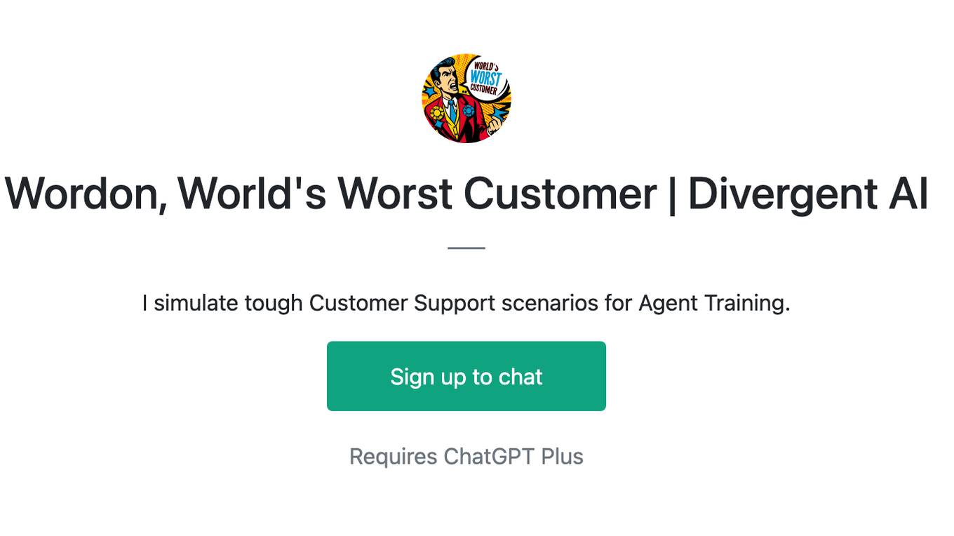 Wordon, World's Worst Customer | Divergent AI Screenshot