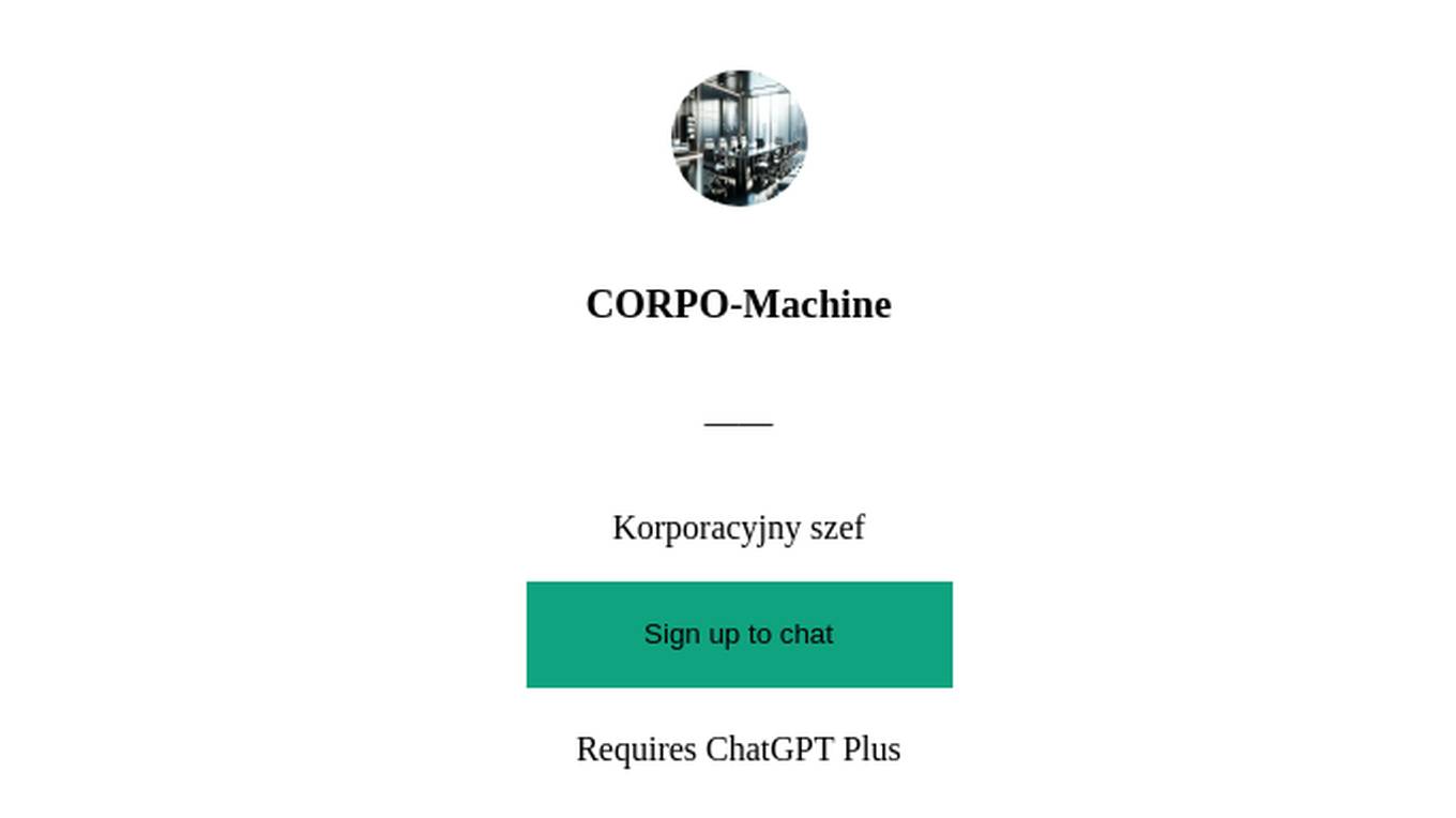 CORPO-Machine Screenshot