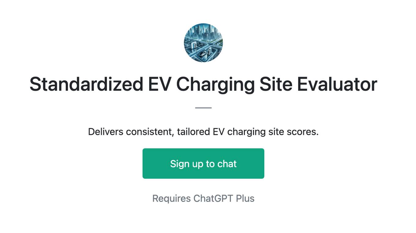 Standardized EV Charging Site Evaluator Screenshot