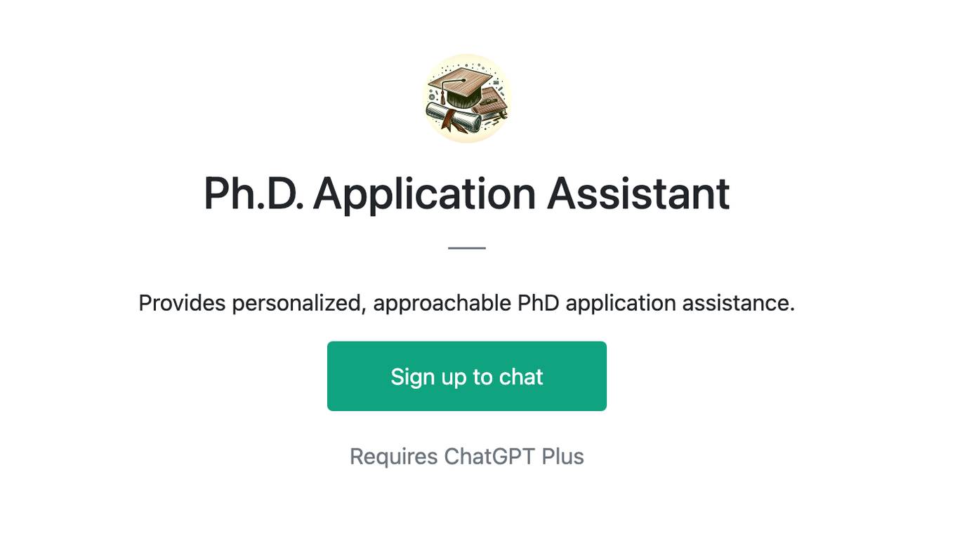 Ph.D. Application Assistant Screenshot